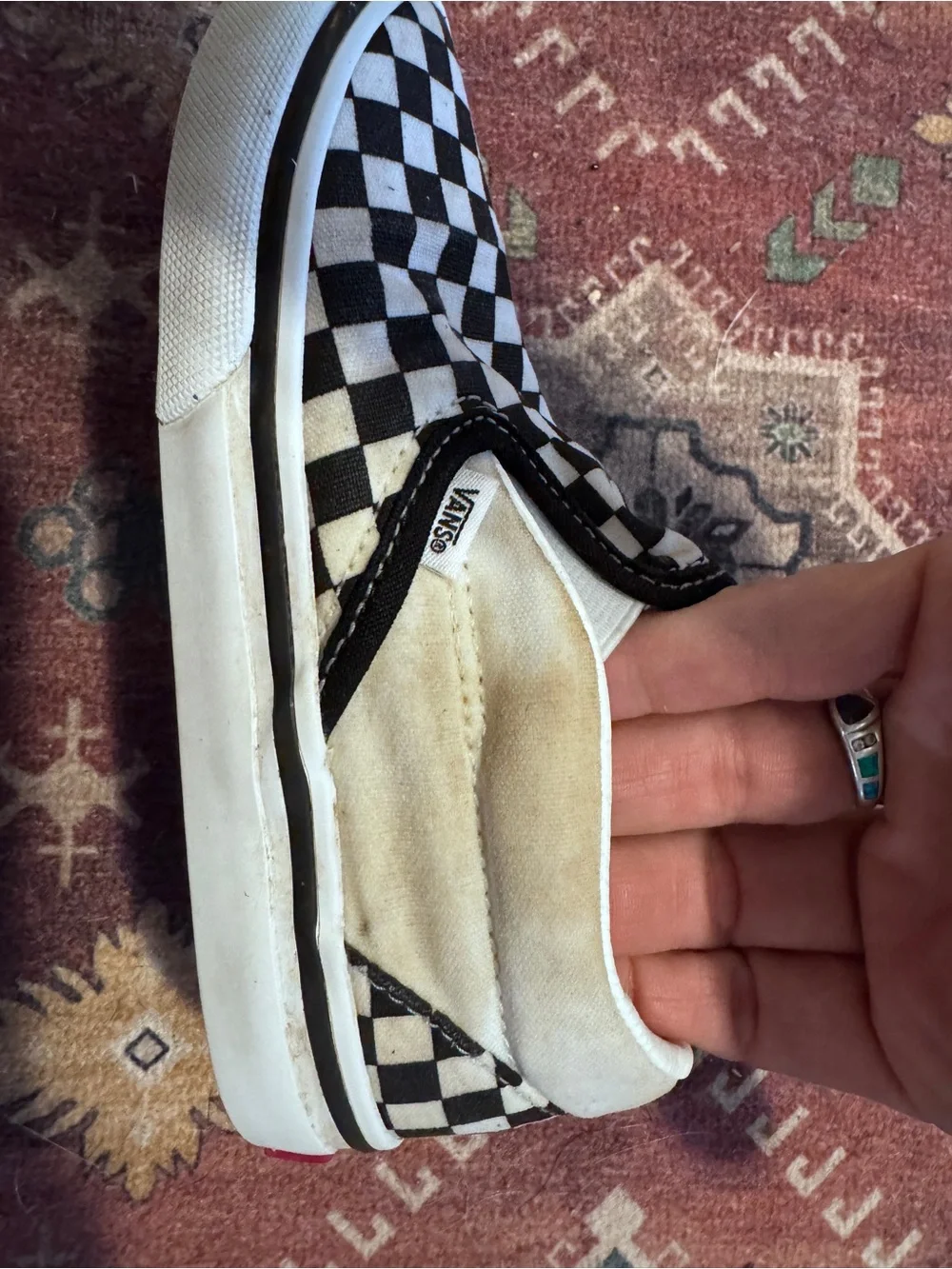 Vans Kids Slip-On Checkerboard Sneakers - Black & White